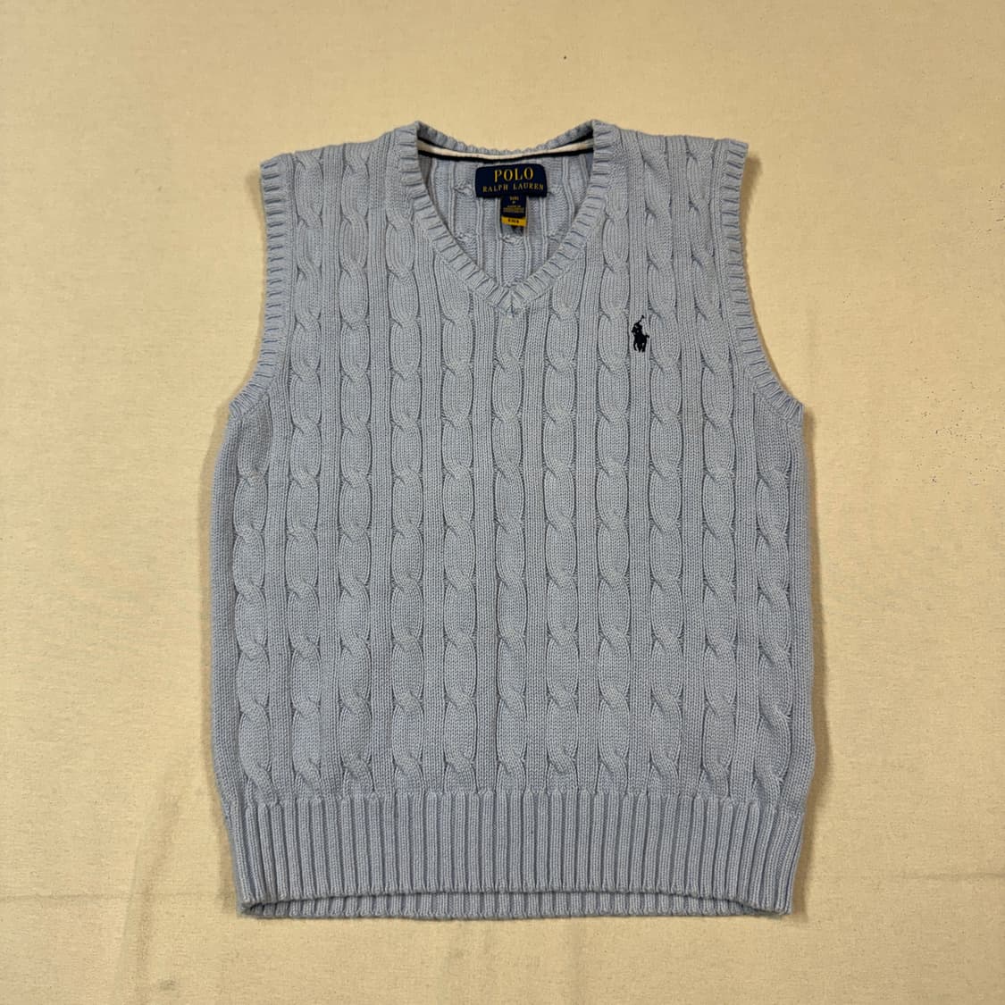 8T) 폴로 랄프로렌 케이블 꽈배기 니트 조끼 베스트 아동용 상품이미지1