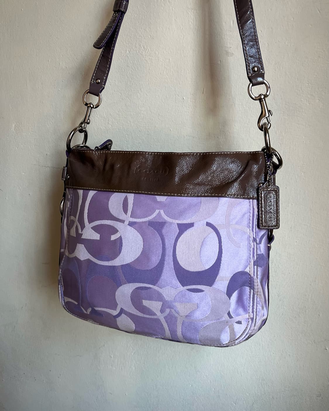 Old COACH Geek Chic Purple 2-Way Bag 상품이미지4