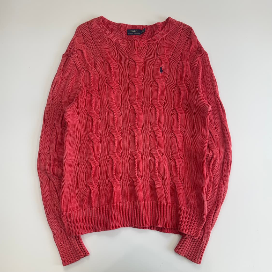 Polo 폴로 네이비 포니 핑크 케이블 니트 상품이미지4