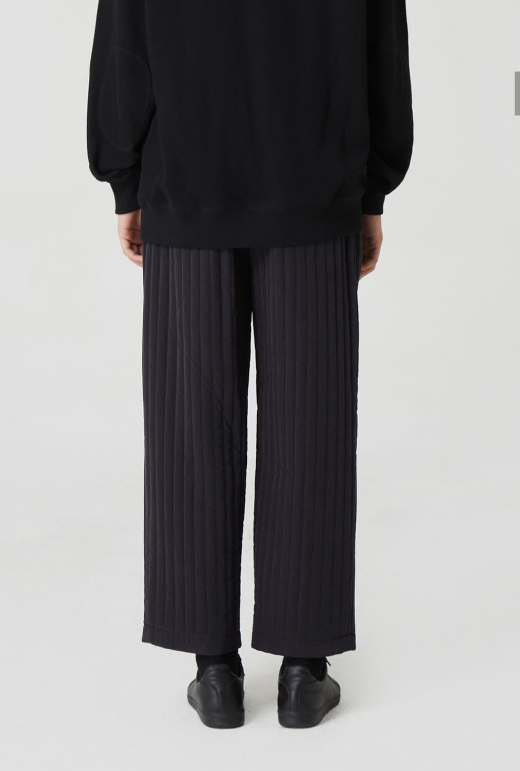 247시리즈 퀼티드 셋업 와이드 팬츠 BLACK 상품이미지4