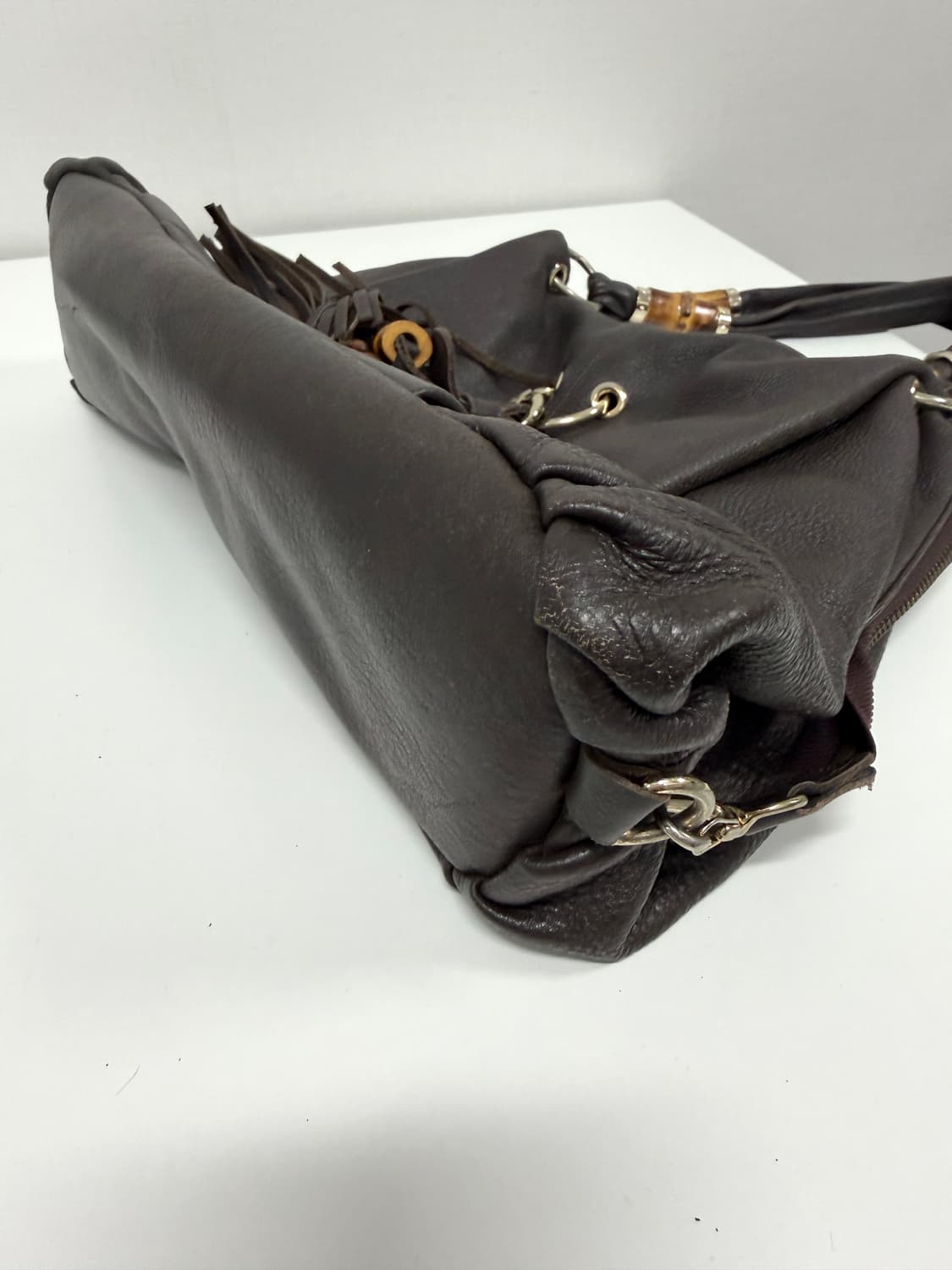 빈티지 뱀부 브라운 숄더백 상품이미지5