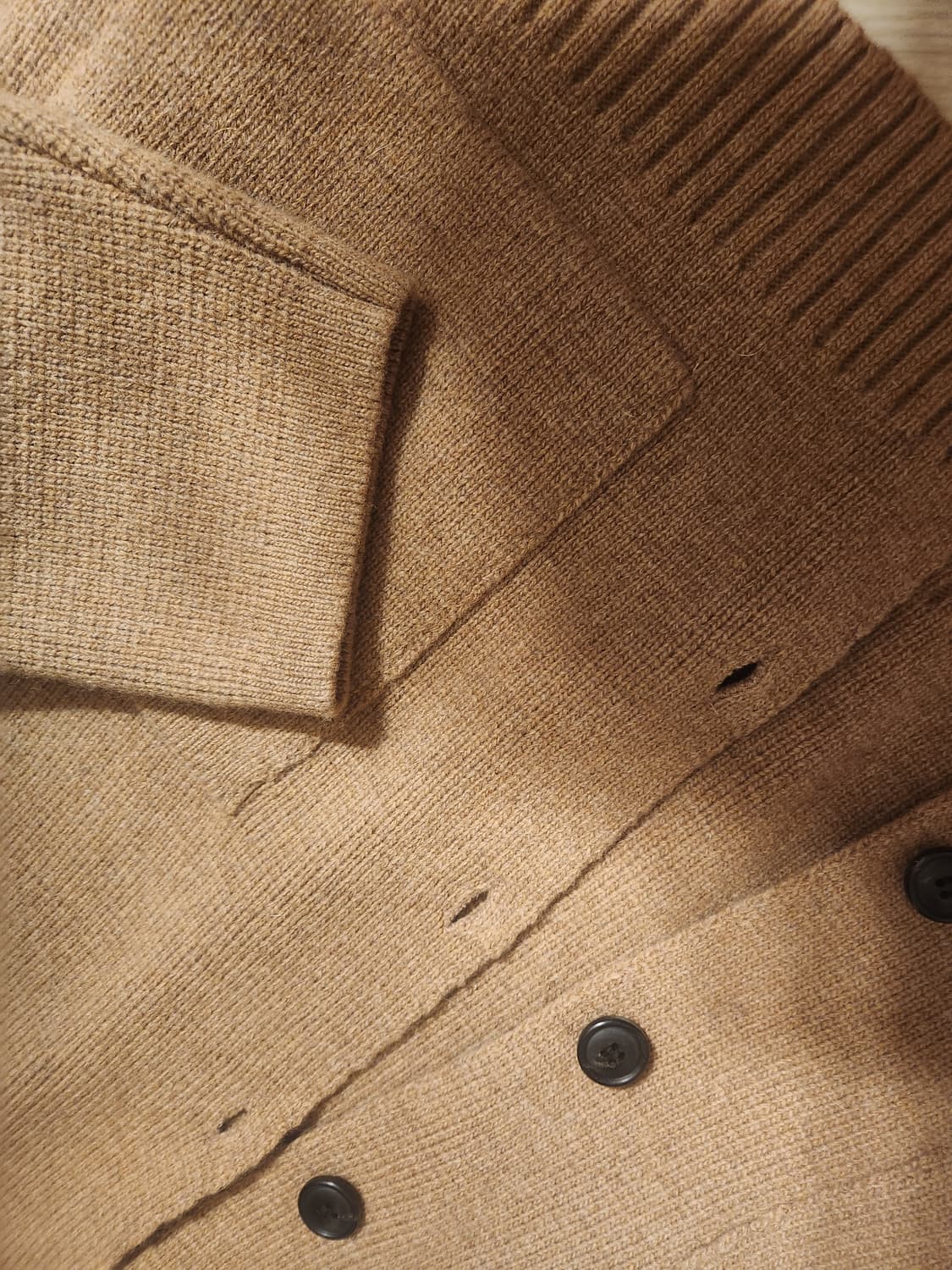 BEAT&SLNC 헤비울 카라 가디건 베이지 상품이미지5