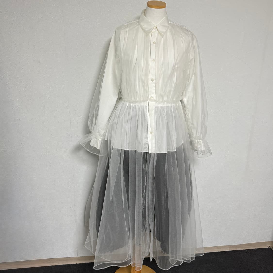 20ss 느와케이니노미야 꼼데가르송 튤 레이어드 셔츠 s 상품이미지1