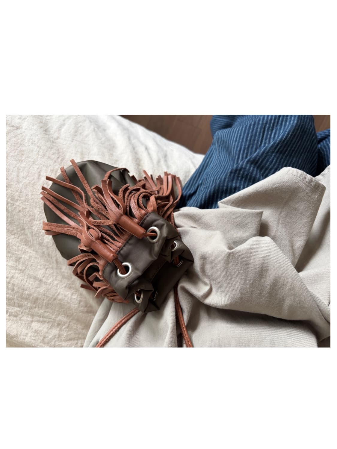 [hobo] cow leather fringe drawstring bag 상품이미지3