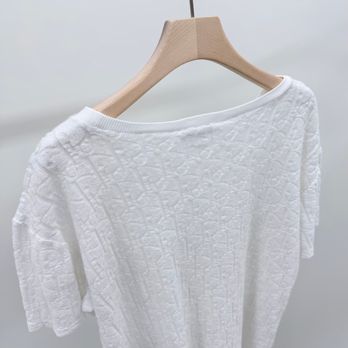 [B급/L] 디올 오블리크 테리 코튼 반팔 니트 화이트 상품이미지5