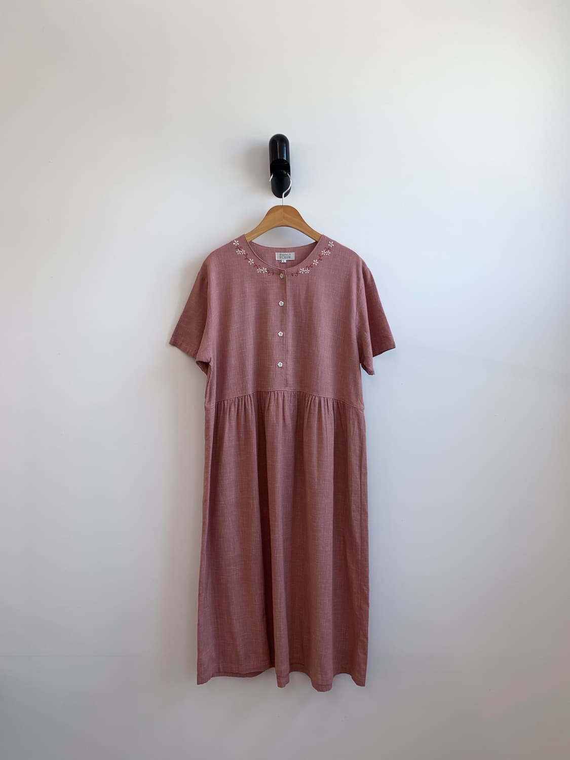 66 핑크 린넨 롱 원피스 상품이미지1