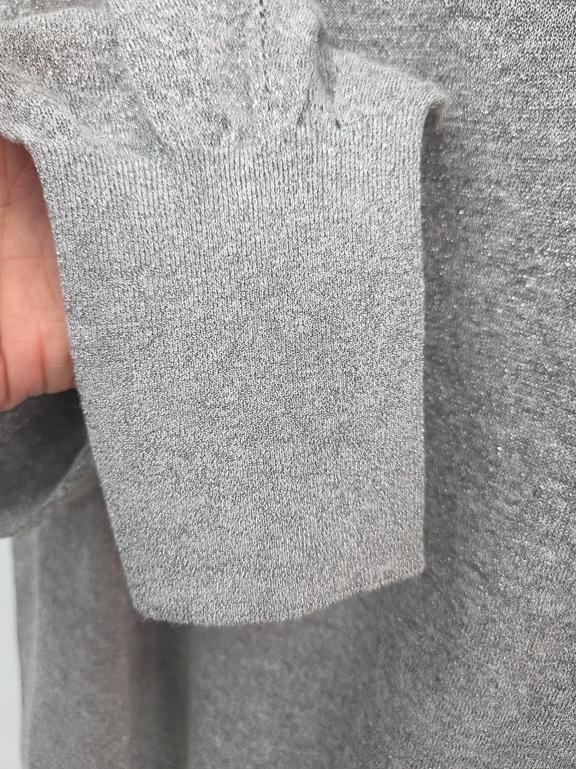 F 한섬 타임 TIME 캐시미어 회색 여성 반짝이 니트 상품이미지3