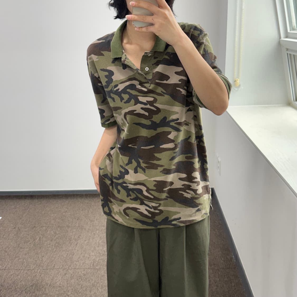 Polo 폴로 카키 포니 카모 반팔  상품이미지1