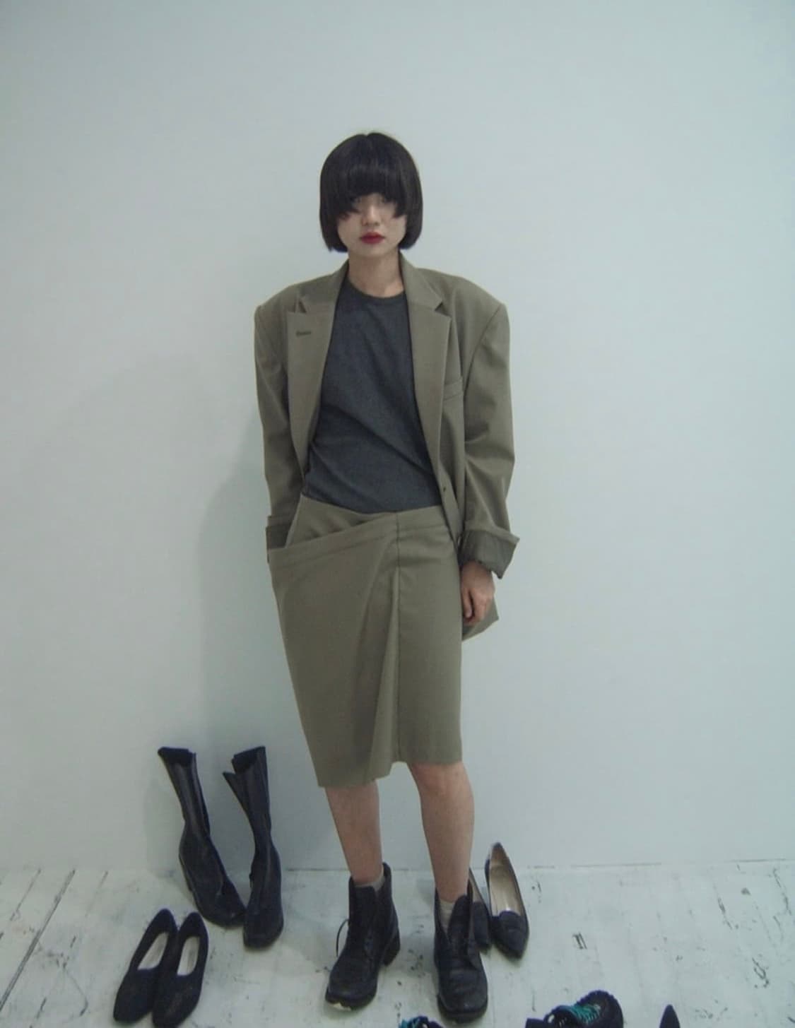 에옹쓰 가든 클래식 자켓 스커트 세트 상품이미지1