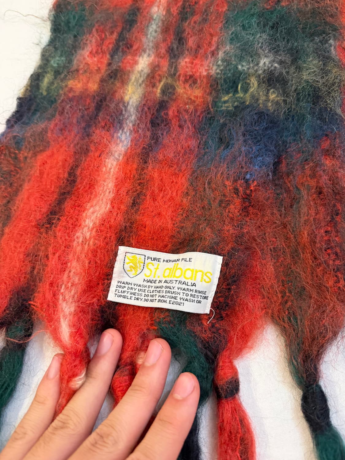 90s Australia St. Albans 모헤어 빈티지 머플러 상품이미지2