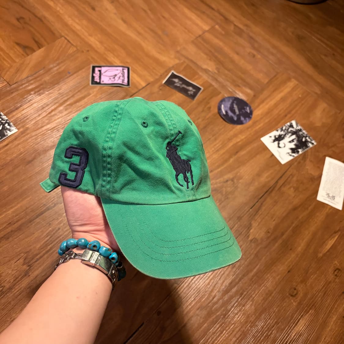 90S POLO RALPH LAUREN 그린 빈티지 볼캡 상품이미지4