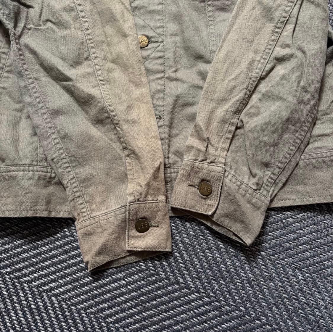 JPN Lee 빈티지 Westerner 100-J 카키 데님 자켓(M) 상품이미지5