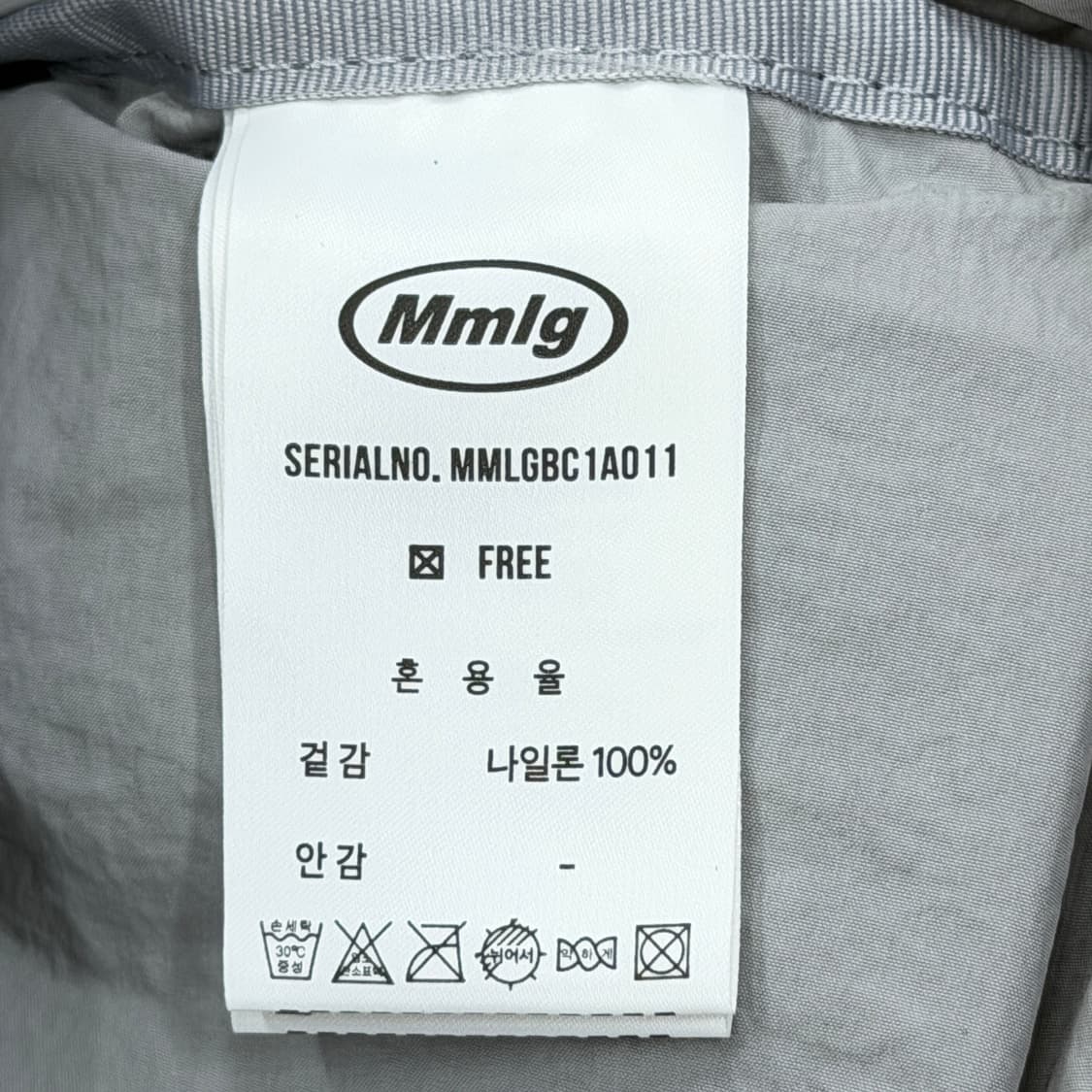 MMLG 나일론 드로우 스트링 럭색 백팩 가방 그레이 상품이미지5