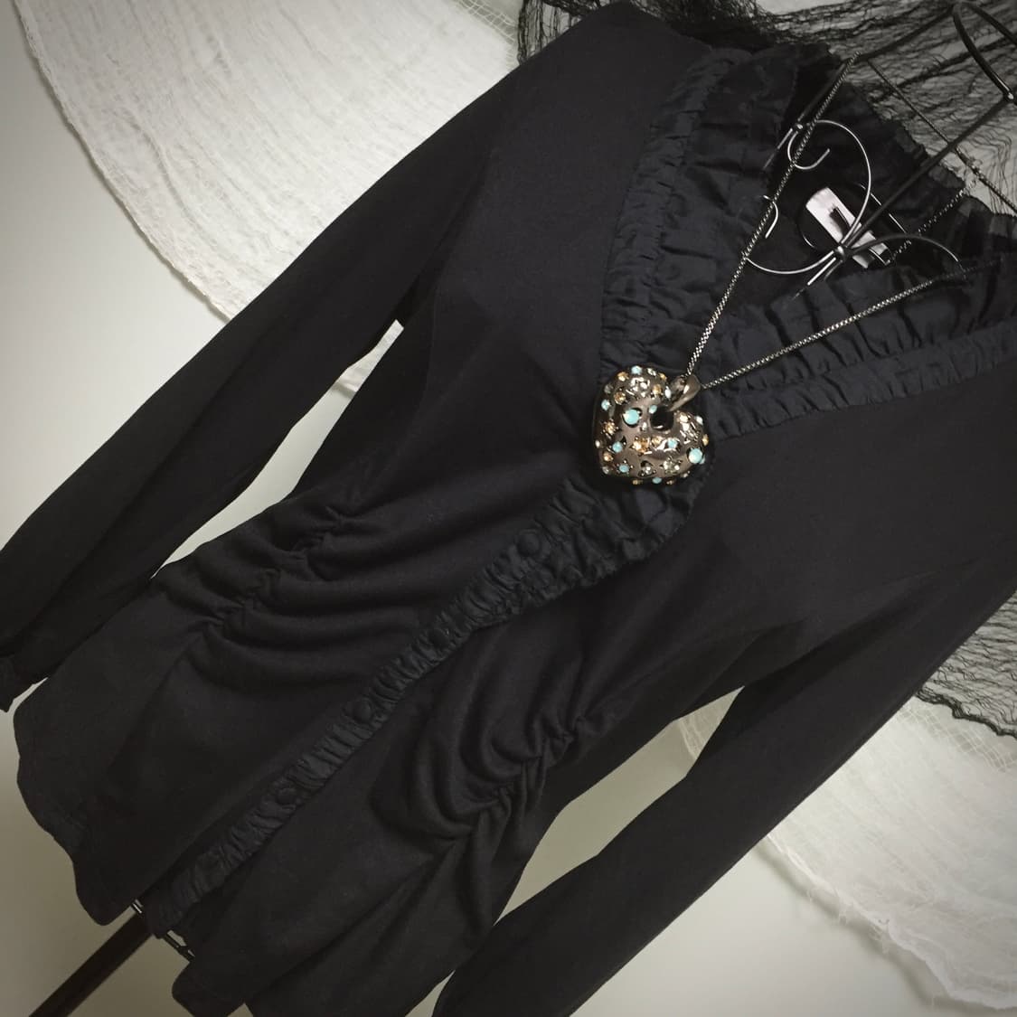 Bon Sens goth frill lace detail cardigan 상품이미지5