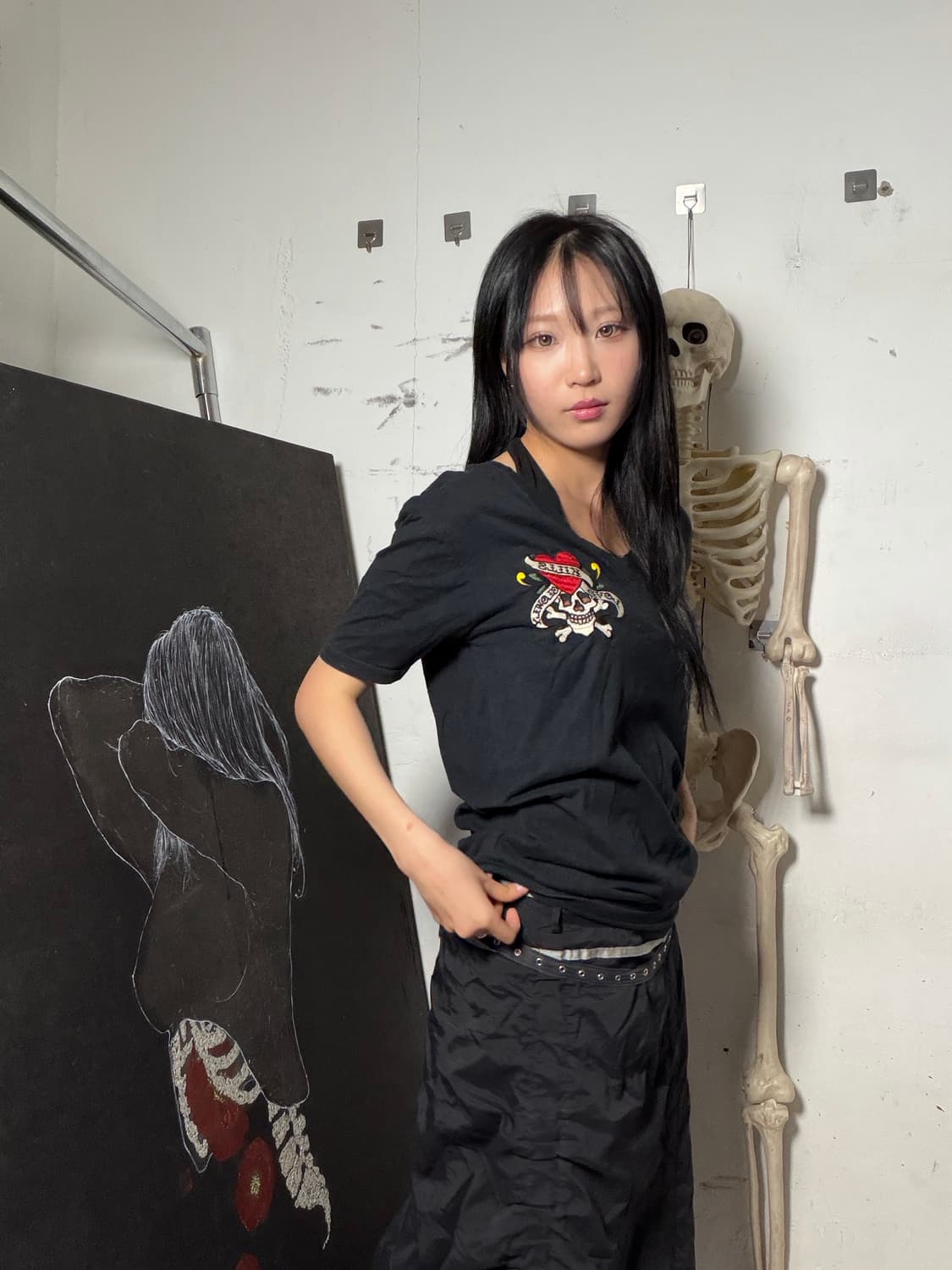 에드하디 Love Kills Slowly 해골 반팔티 XL 상품이미지1