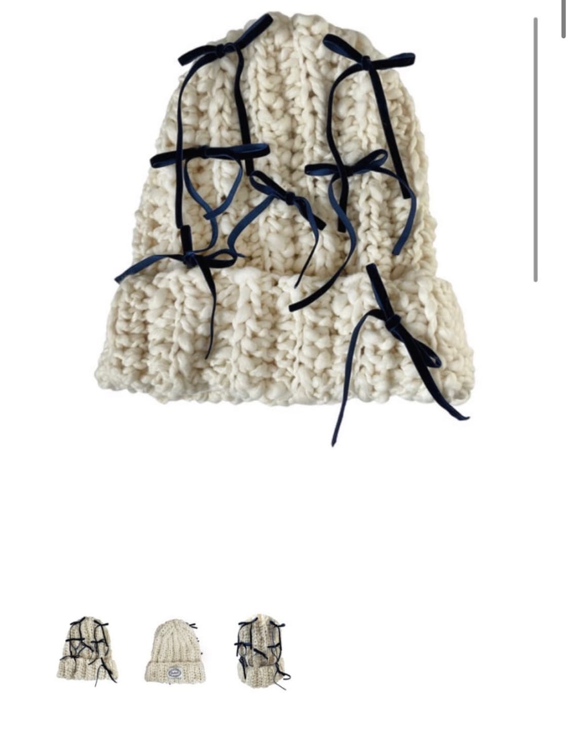 크로쉐안트 비니 아이보리 상품이미지1