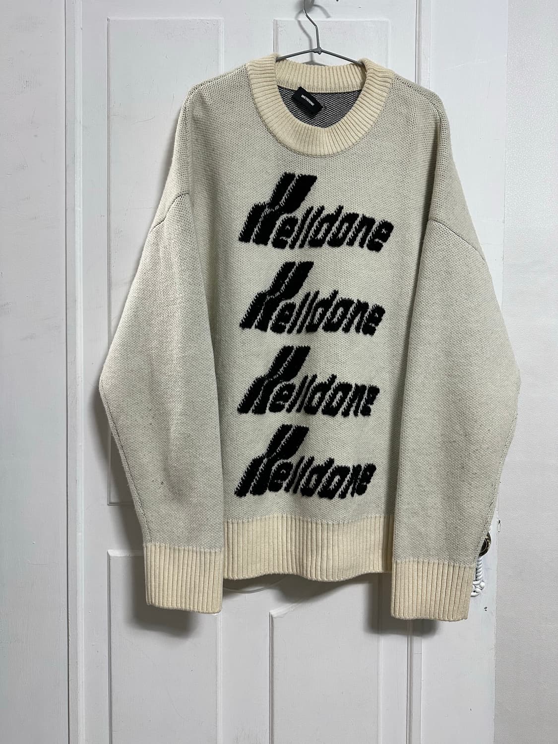 웰던 WE11DONE 로고 파일 니트 상품이미지1