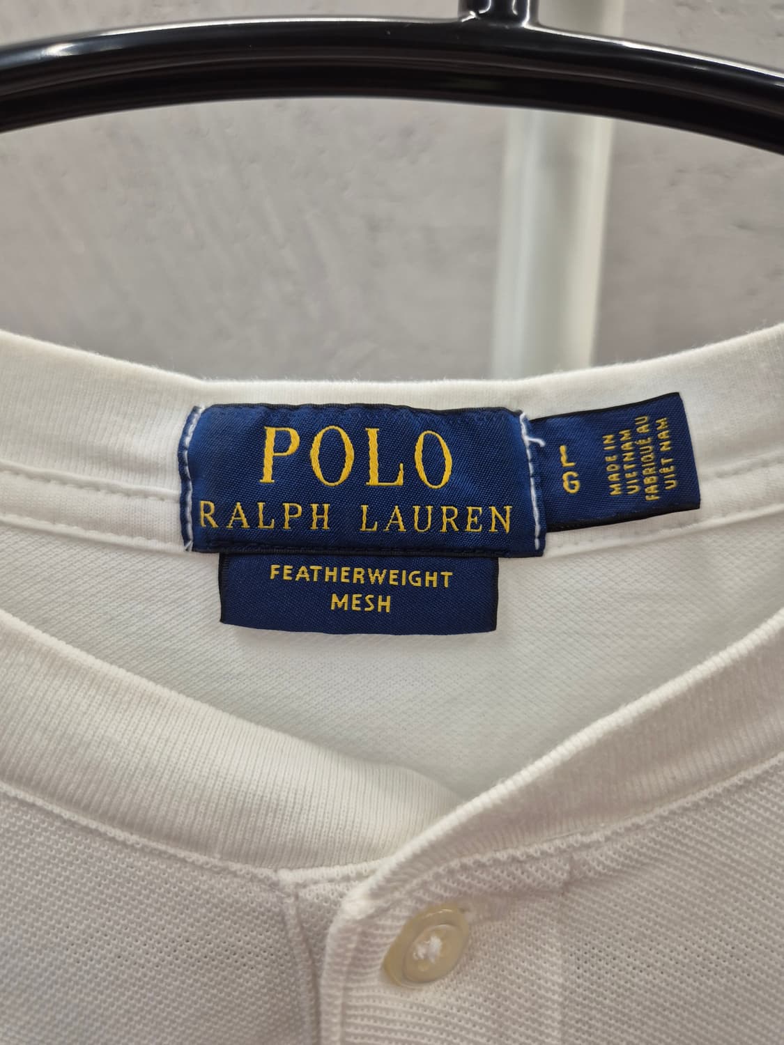 폴로 랄프로렌 화이트 메쉬 헨리넥 티셔츠 L 상품이미지6