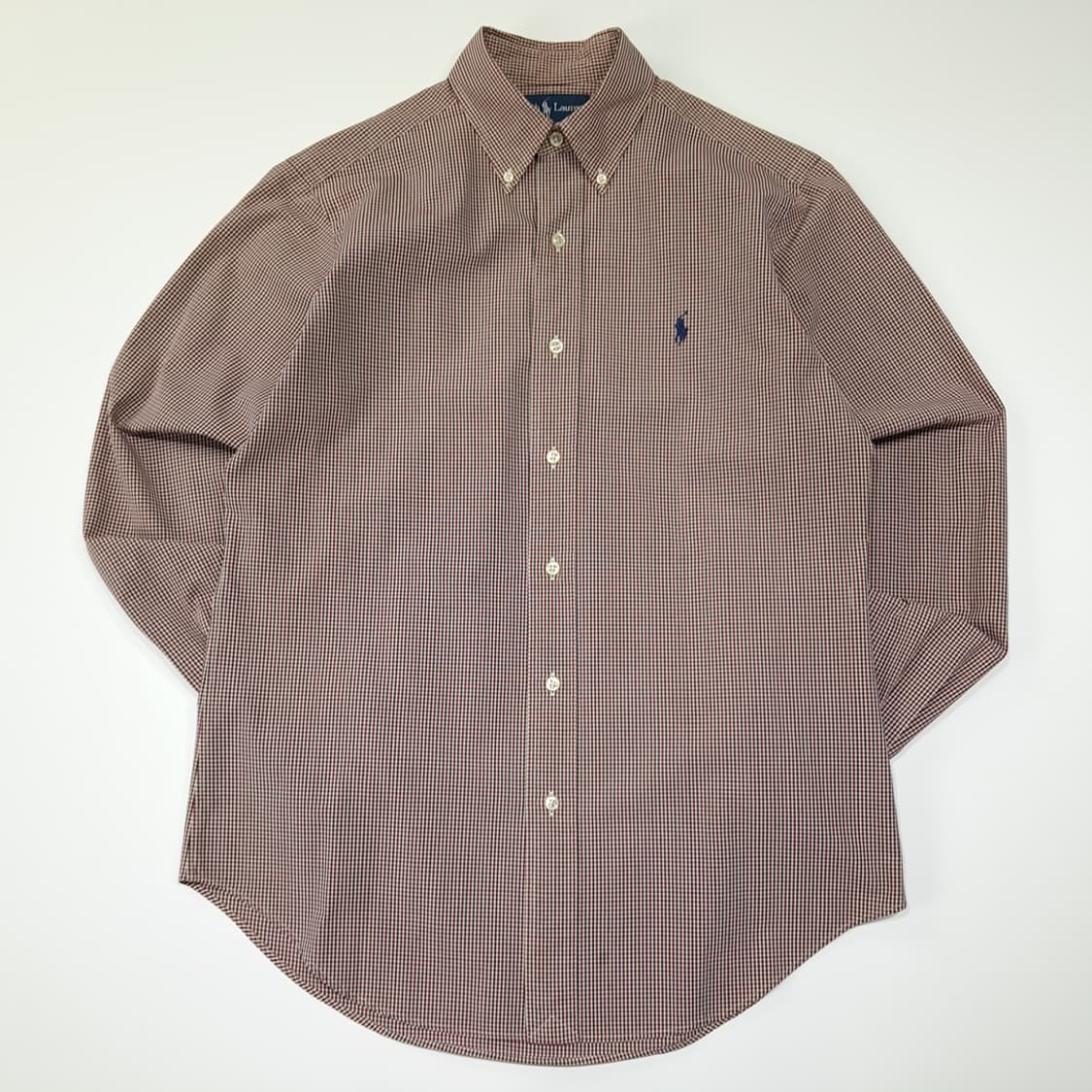 CL856 S 폴로 90s 홍콩판 레드그린 마이크로체크 셔츠 남방 상품이미지1