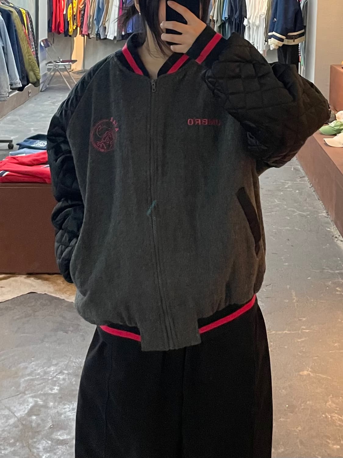 엄브로 아약스 90s 퀄팅 배색 바시티 자켓 H2217 상품이미지1