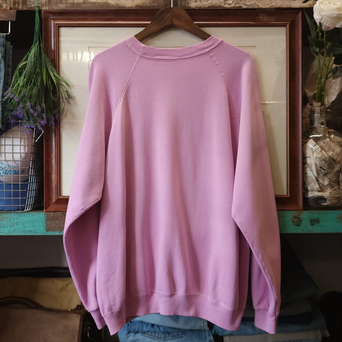 90s 헤인즈 빈티지 스웻셔츠 플레인 스웻셔츠 연핑크 페이딩 xl 상품이미지2