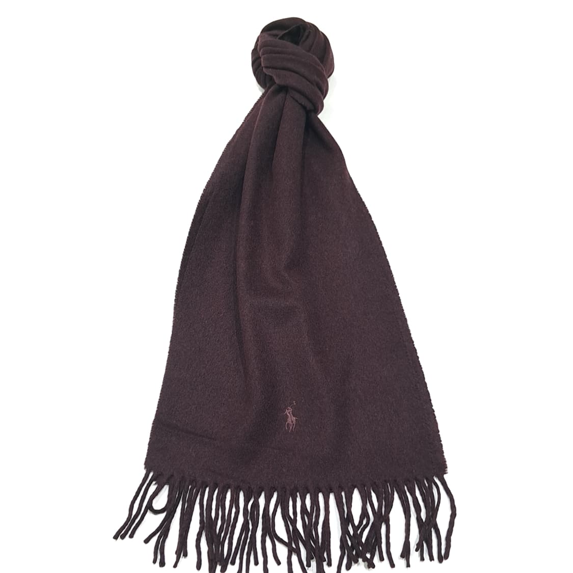 MX484 폴로 00s 이태리판 울 포니자수 다크버건디 머플러 목도리 상품이미지1