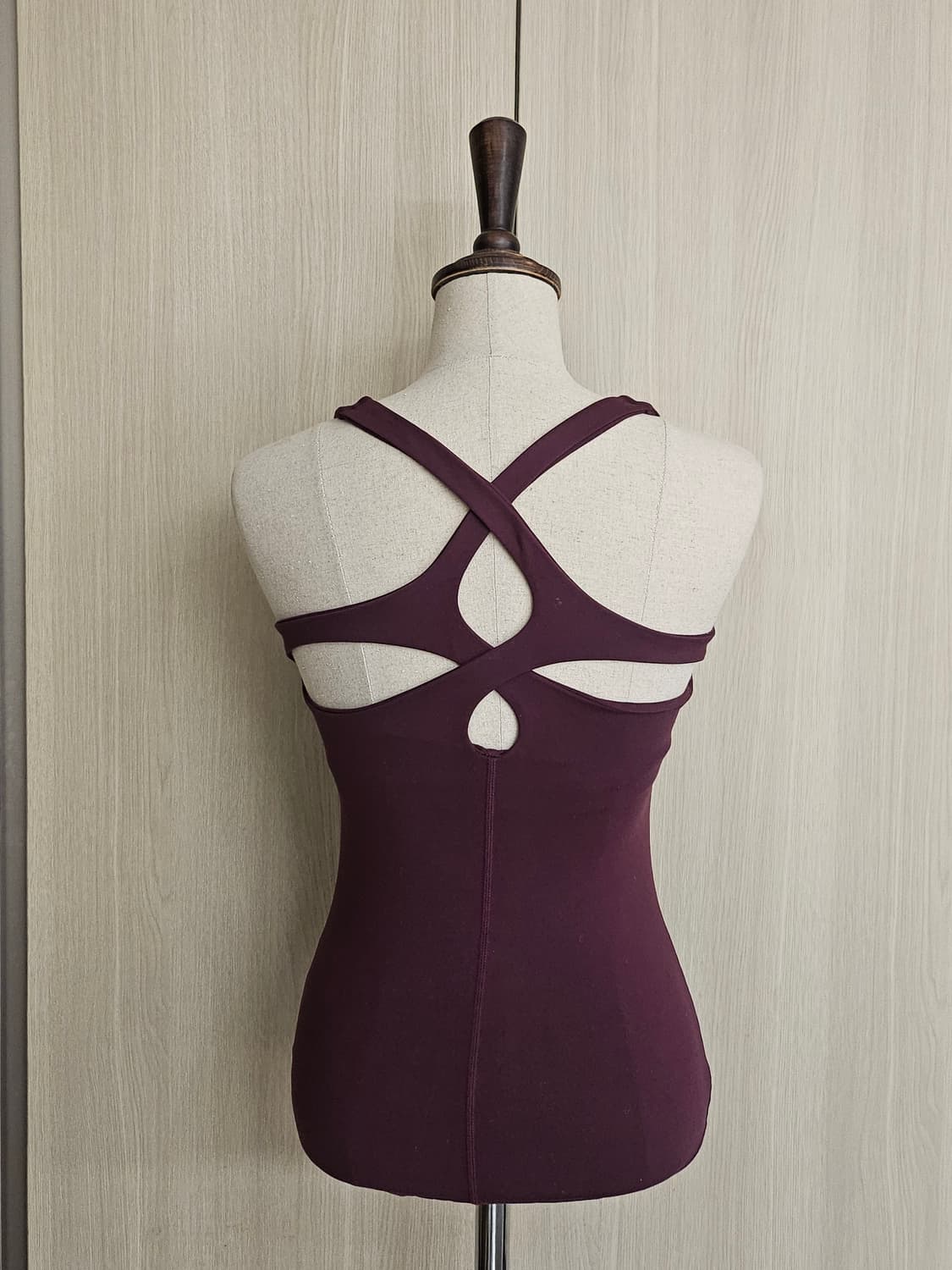 뮬라웨어 롱 브라탑 (버건디 / 2사이즈) 뒷태가 예쁜 X스트랩 상품이미지2