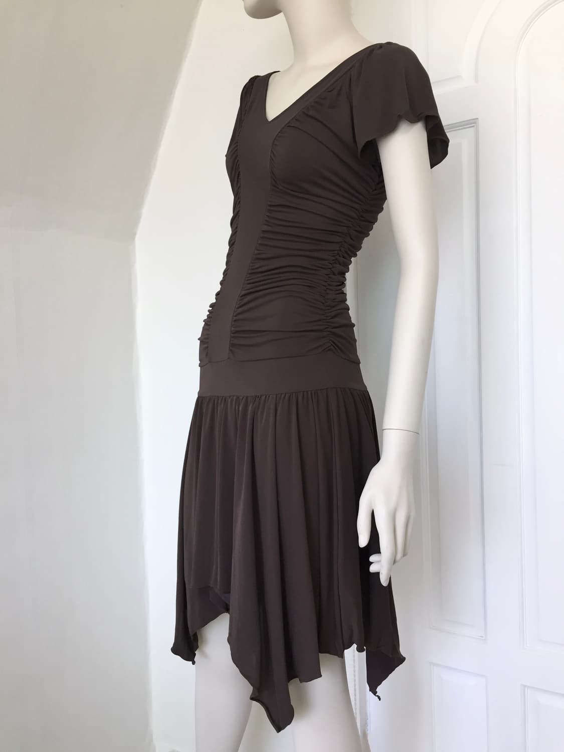 Japan Designer brown Shirring Dress 상품이미지3