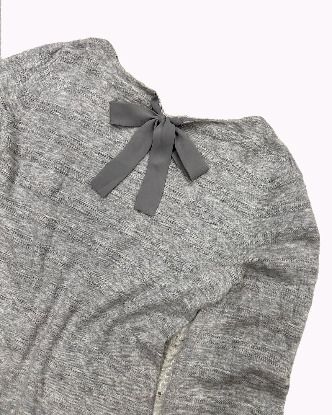 glitter grey ribbon knit t-shirt 상품이미지5