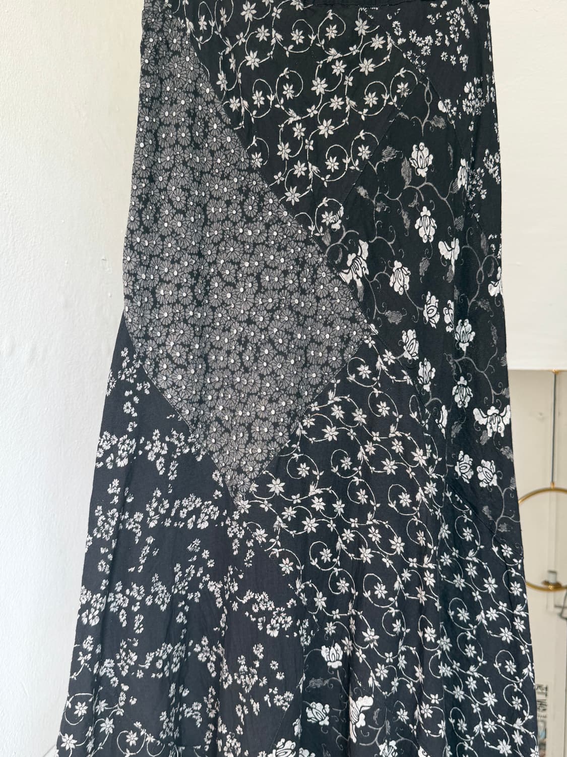 거즈면 패치워크 플라워 롱 스커트 상품이미지7