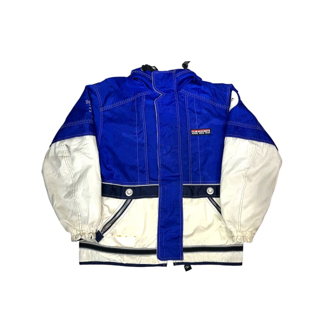 데상트 일본판 블루 화이트 올드스쿨 보더 스키 자켓 패딩 L 상품이미지5