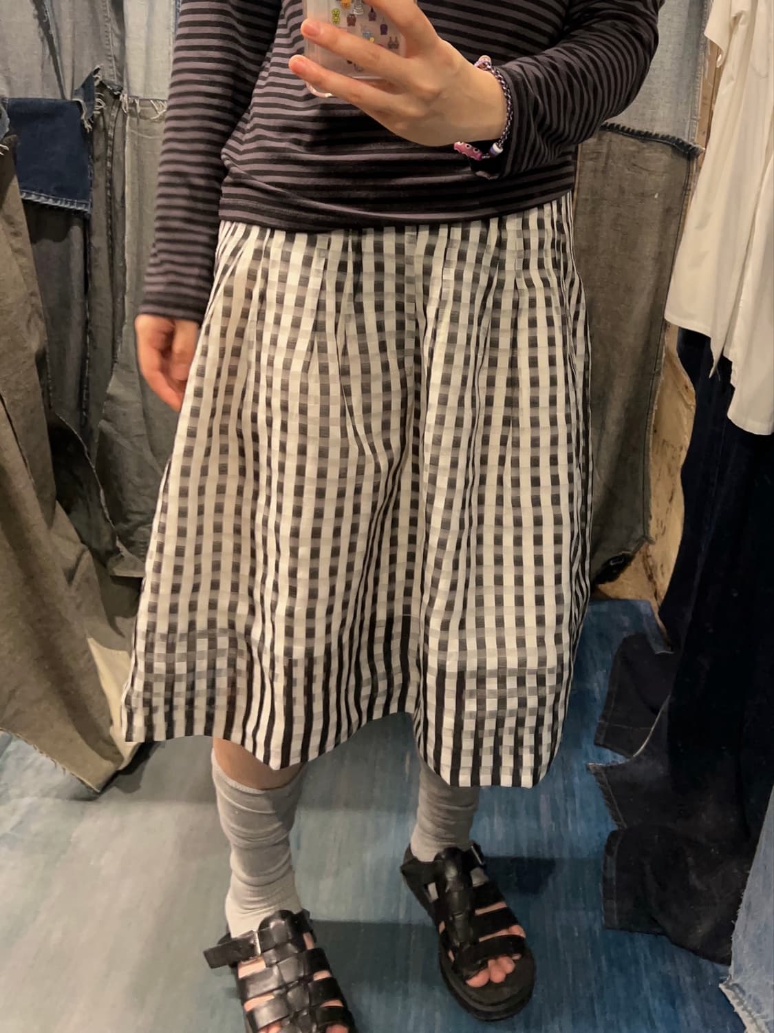 26inch ) M'S GRACY Sheer Gingham Skirt 상품이미지2