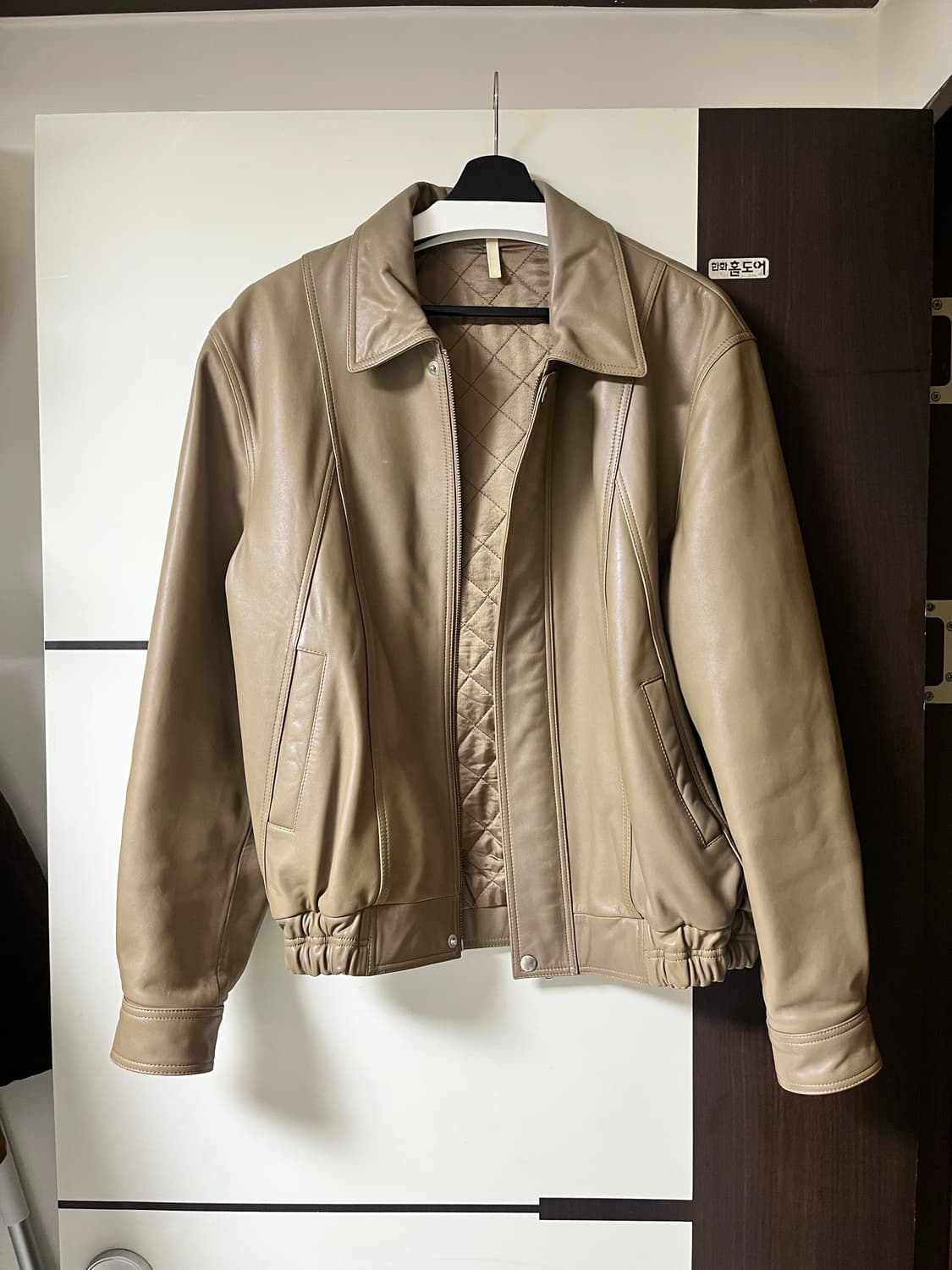 선플라워 90s 레더 봄버 자켓 상품이미지3