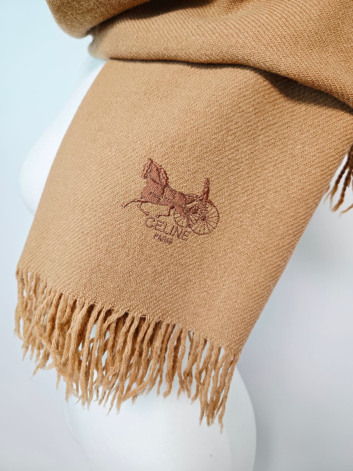 셀린느 베이지 울100 숄 블랭킷 머플러 상품이미지2