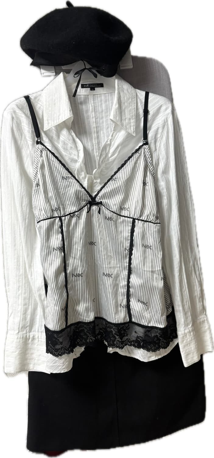 빈티지 긱시크 공겜여주 블라우스/슬리브리스/스커트 상품이미지1