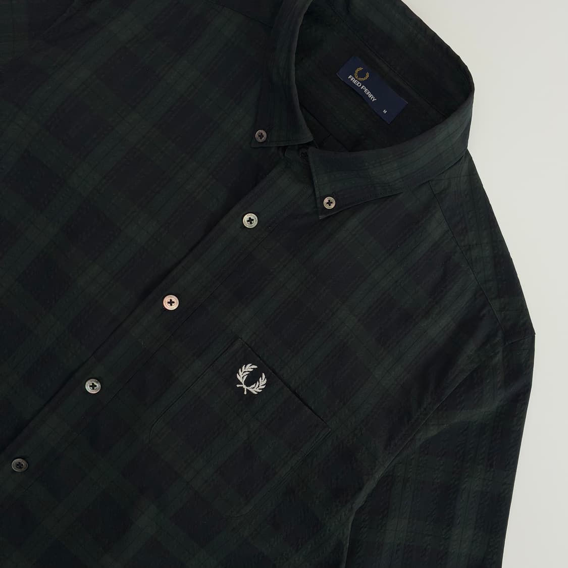 Fred Perry  프레드페리 자수 타탄체크 포켓 셔츠 상품이미지3