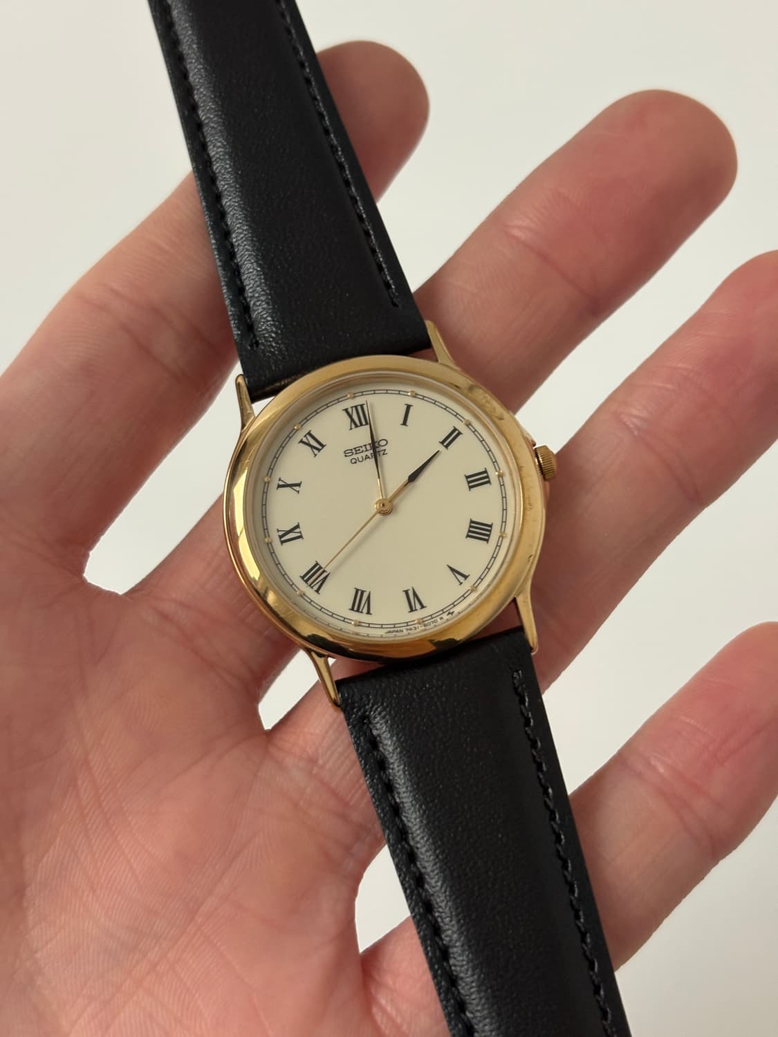 세이코 1980년대 로만 인덱스 골드 쿼츠 남성 상품이미지2