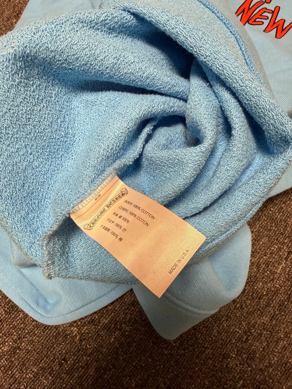 [XXL] 크롬하츠 X 매티보이 24SS 브레인 뉴 후드 티셔츠 블루 상품이미지8