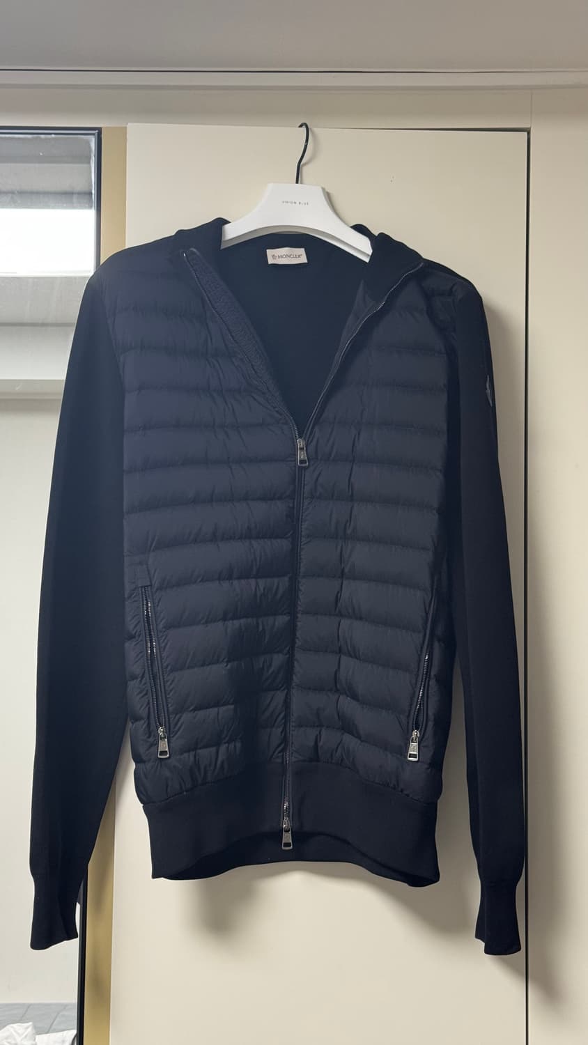 몽클레어 남성 니트 패딩 집업 블랙 XL 블랙로고 상품이미지2