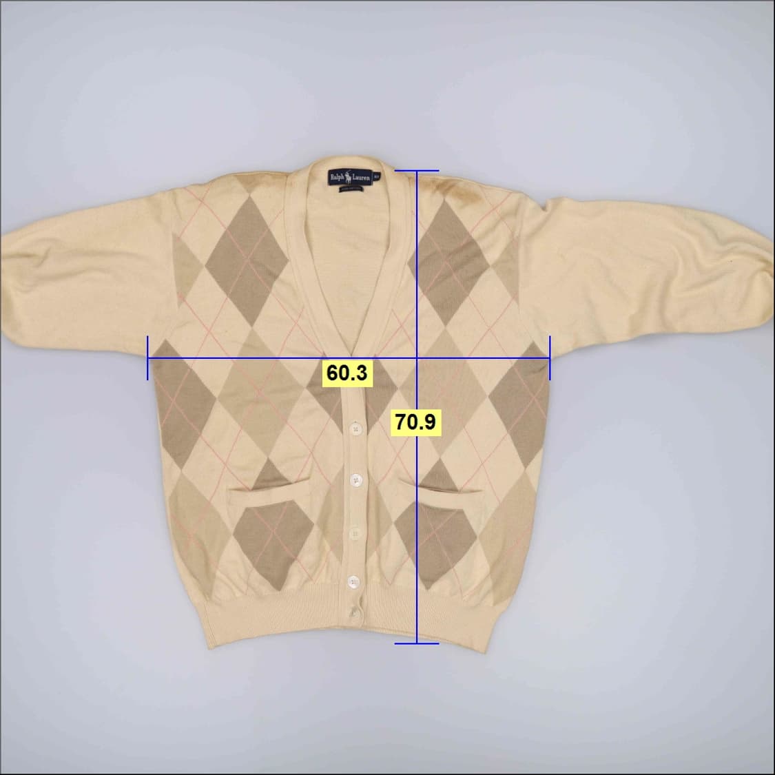 100 폴로 아가일 코튼 가디건 0325H1 상품이미지10