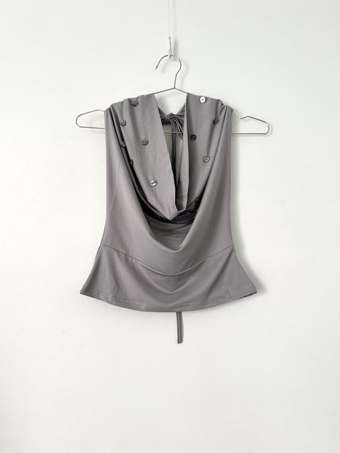 Button multi halter sleeveless / grey 상품이미지6