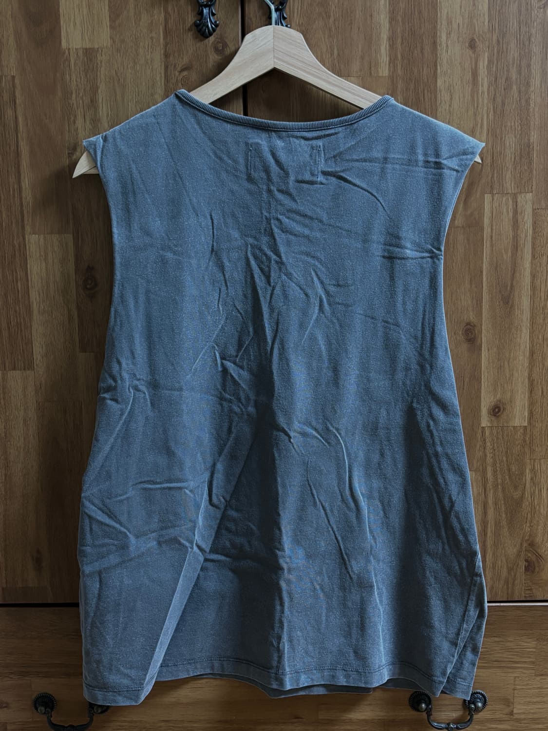 [L] 토니웩 가먼트 다이 슬리브리스 티 (그레이 스톤워시) 상품이미지2