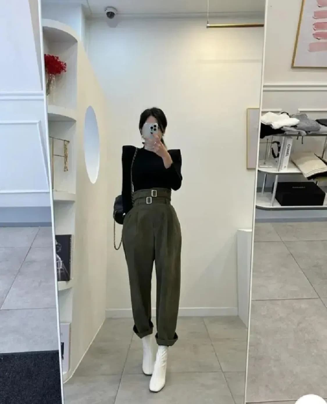 코듀로이골덴스판투벨트핀턱밴딩팬츠스판y2k바지세트하이웨스트와이드슬랙스롤업 상품이미지5