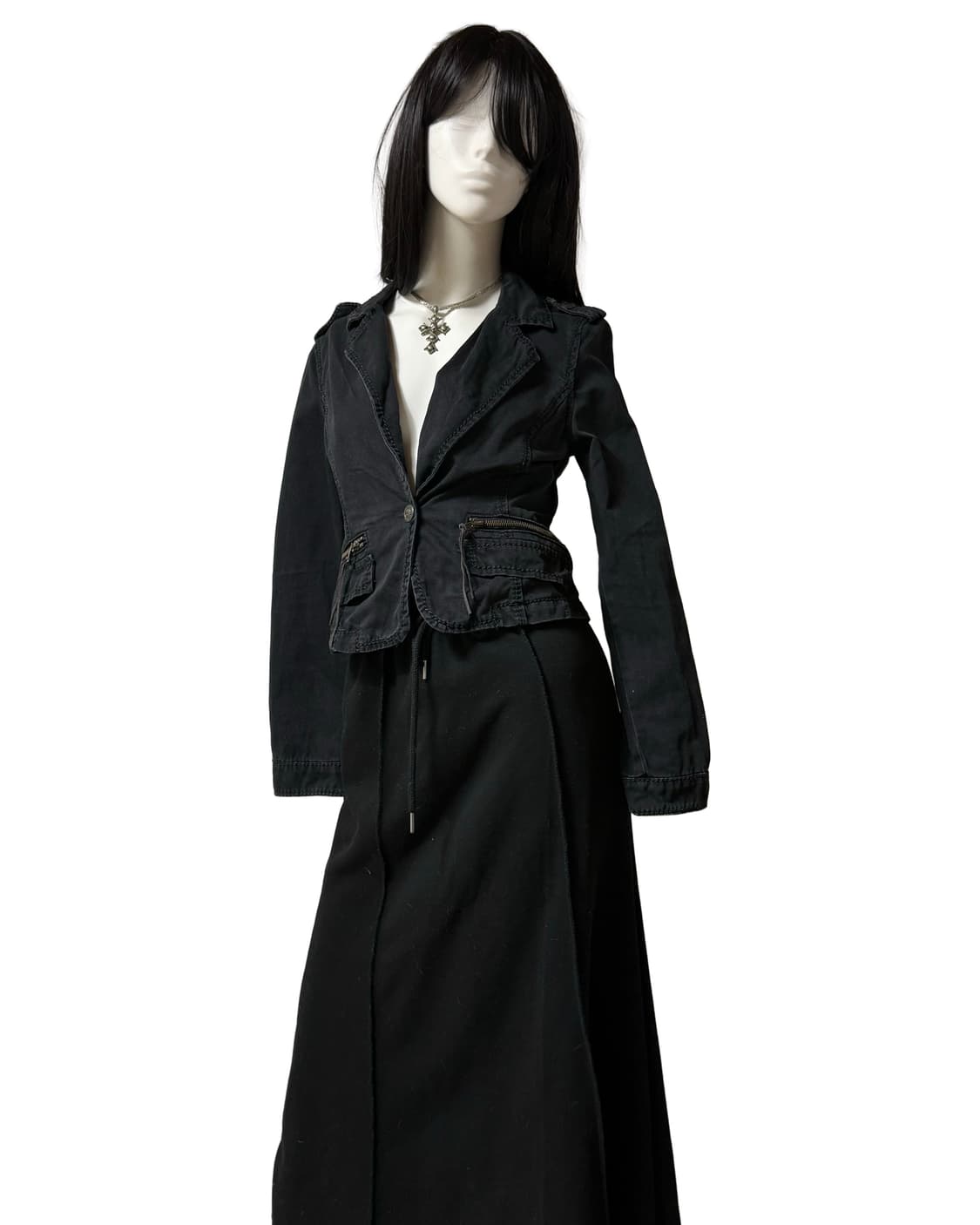 빈티지 락시크 흑청 데님 자켓 상품이미지5