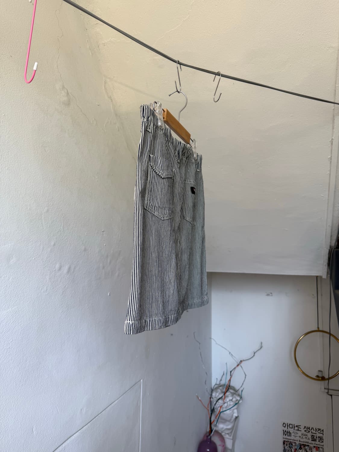 데님 스트라이프 미디 스커트 상품이미지7