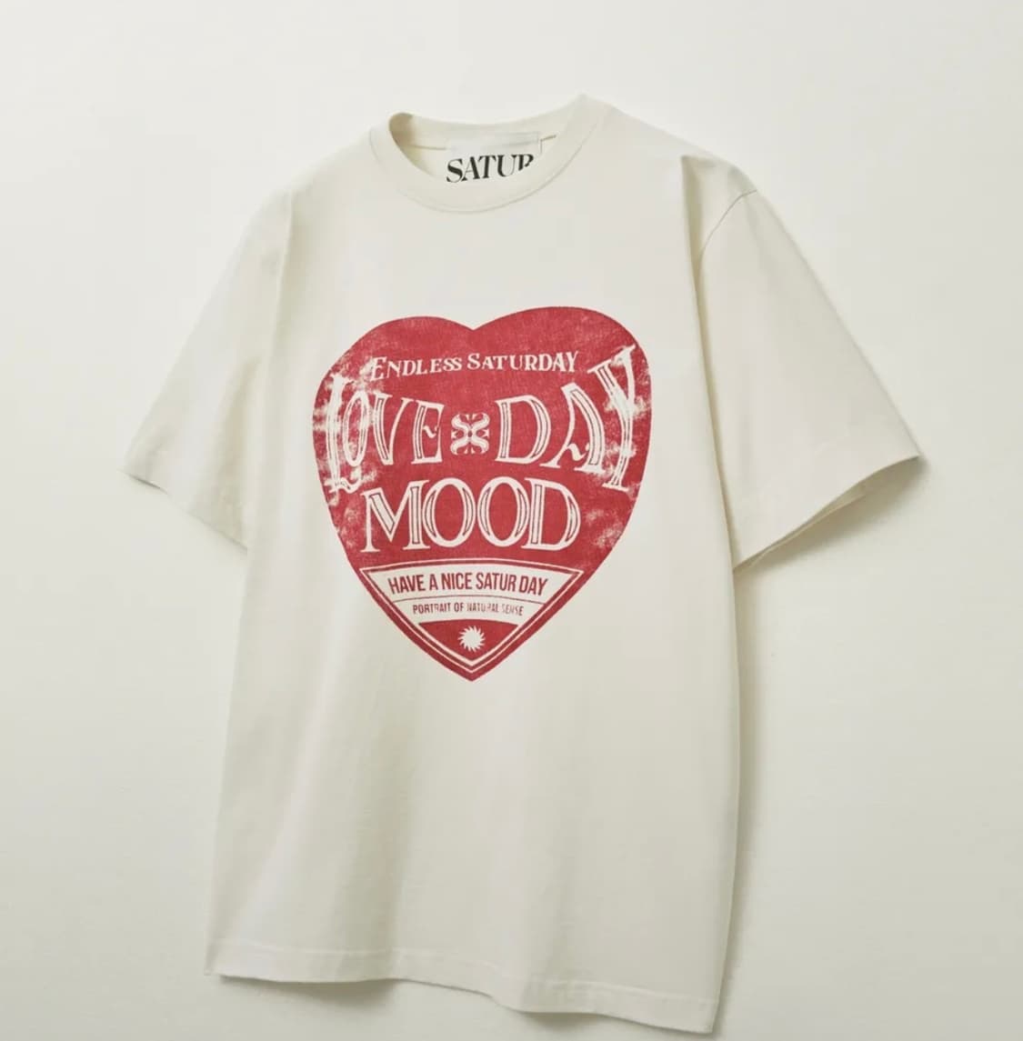 세터데이 레트로 무드 그래픽 반팔 티셔츠 빈티지 레드 상품이미지1