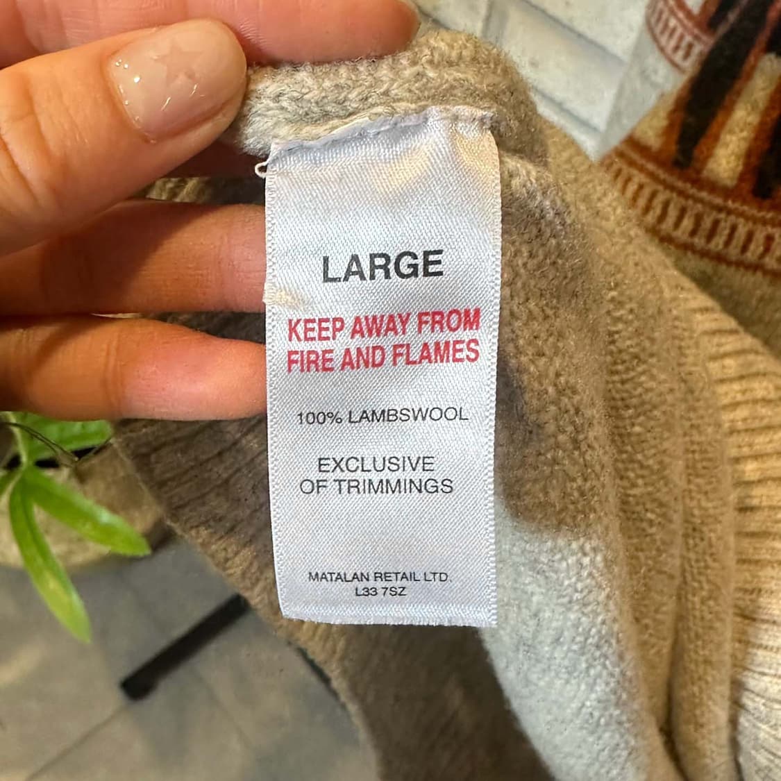 USA VINTAGE 배색 니트 기하학 패턴 디테일 네이비 그레이 상품이미지6