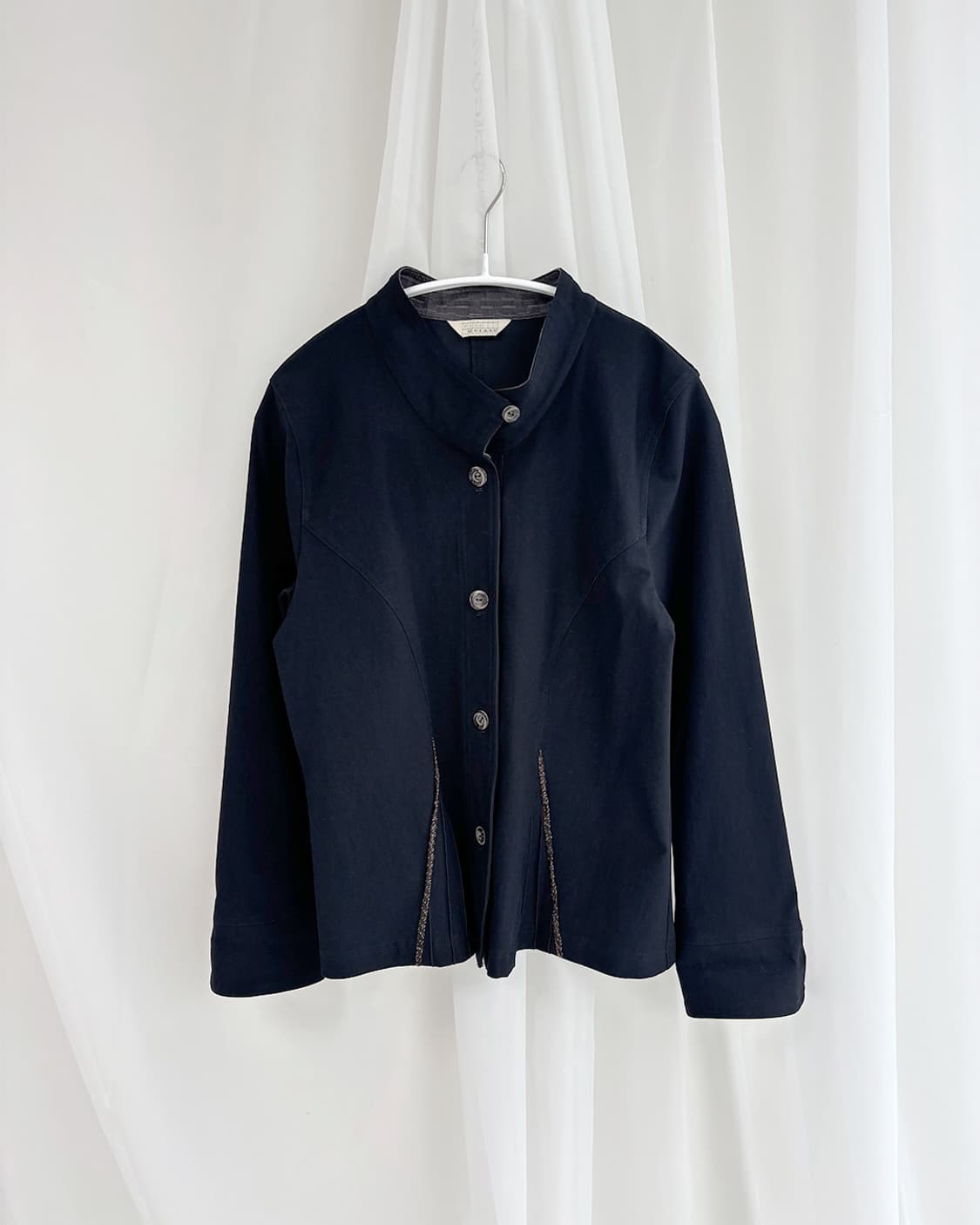 스탠드 칼라 버튼업 디자인 자켓 상품이미지1