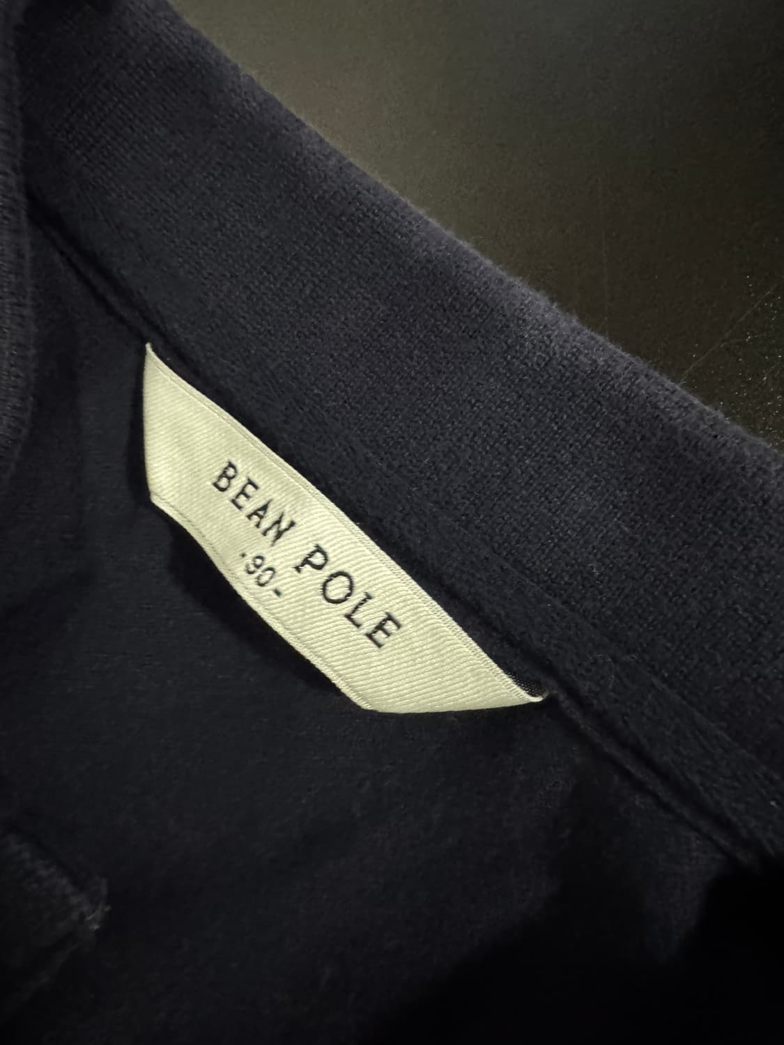 여성 빈폴 beanpole 방패 로고 긴팔 카라티 xS 네이비 상품이미지3