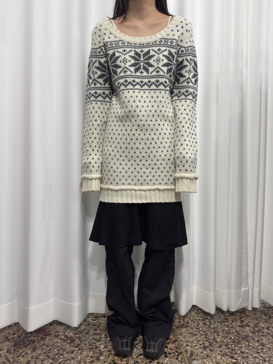 winter pattern onepiece 상품이미지2
